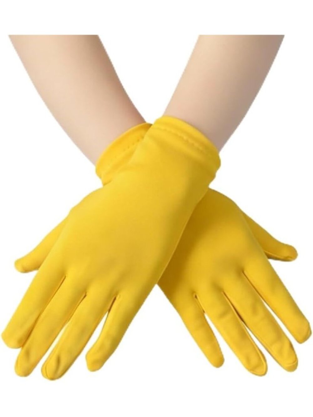 Women's Yellow Opera Flapper 9 Inch's 23 Cm Slim Halloween Protection Gloves,